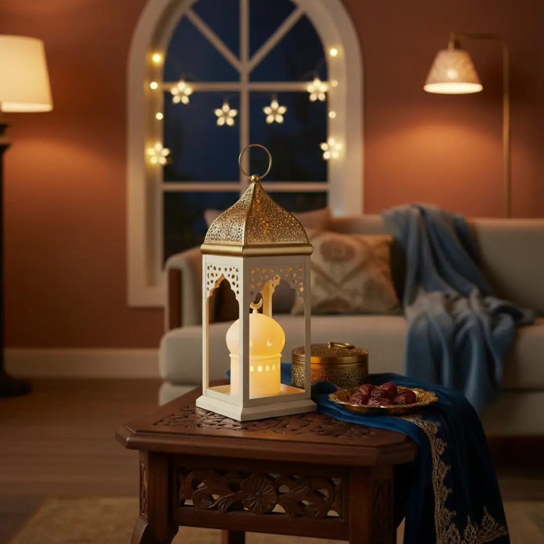 Lanterne lumineuse Layali crème