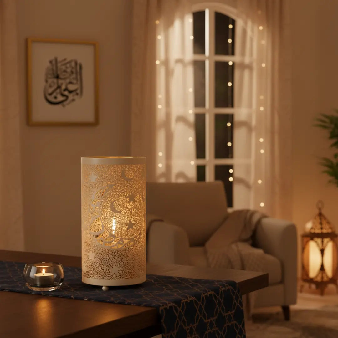 Lanterne lumineuse Rawda Lune Beige