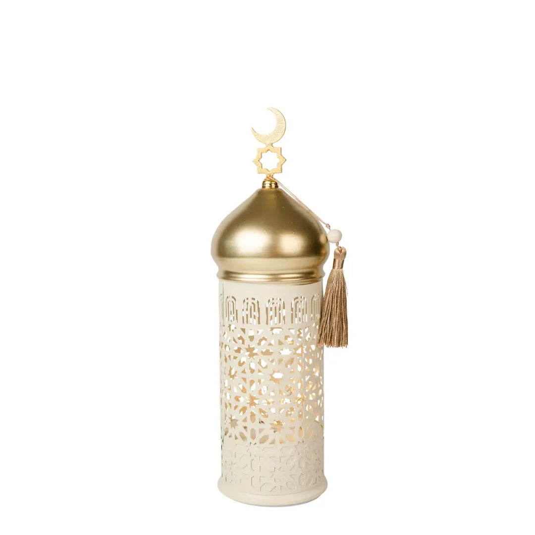 Lanterne lumineuse rotative Ramadan Zayn crème