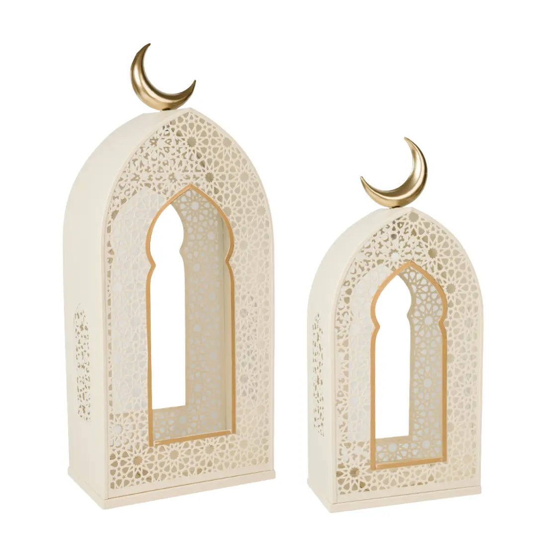 Lanternes décoratives Ramadan Manar crème x2