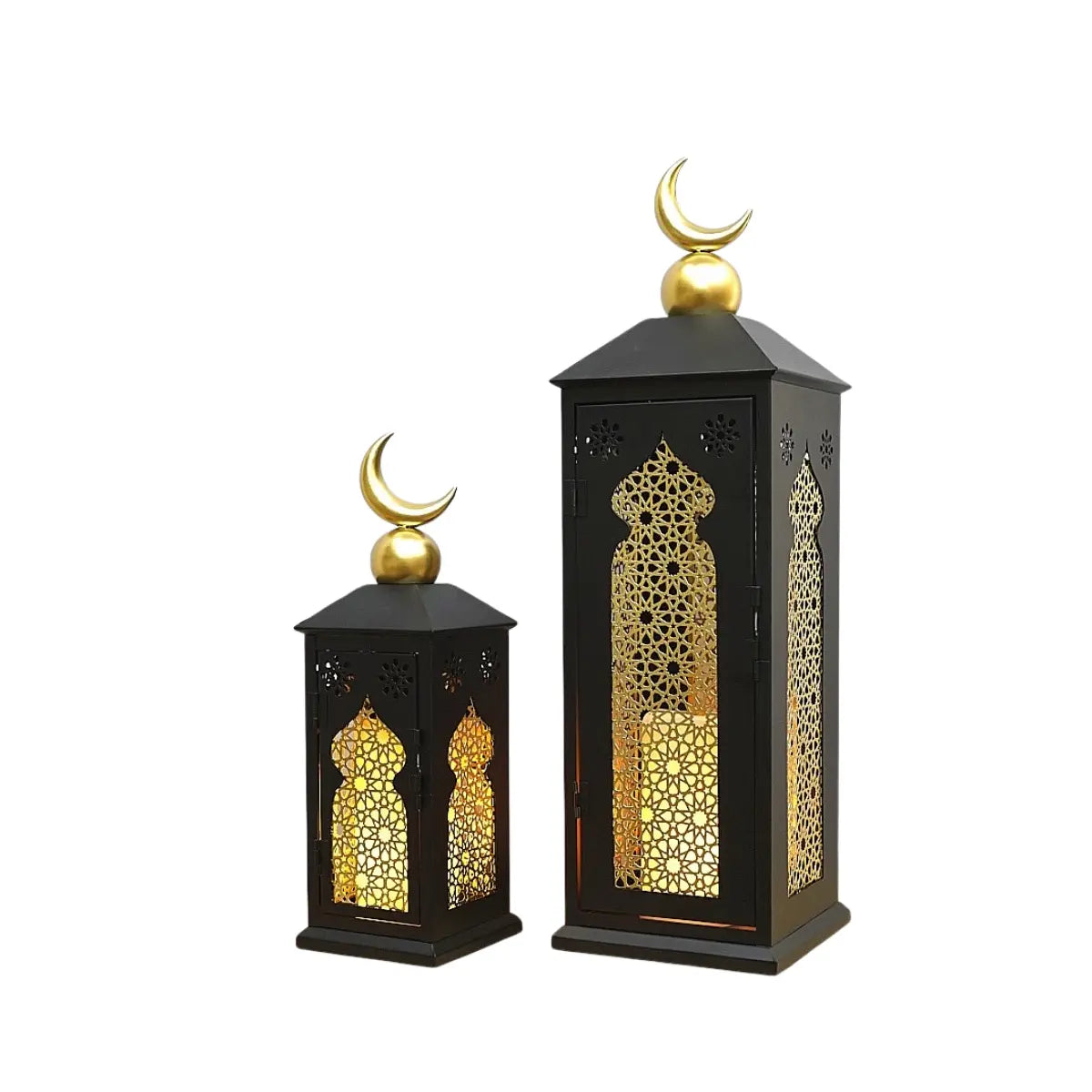 Lanternes Anaqa noir et or x2