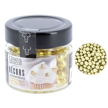 Perles dorées comestibles 70 g Patisdecor