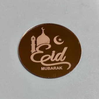 Médaillons acrylique rose gold Eid Mubarak x6