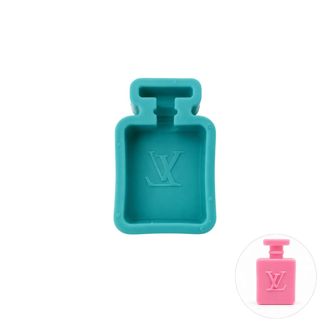 Moule de modelage flacon parfum glam pour décoration de gâteaux et créations en pâte à sucre thème fashion et glamour.