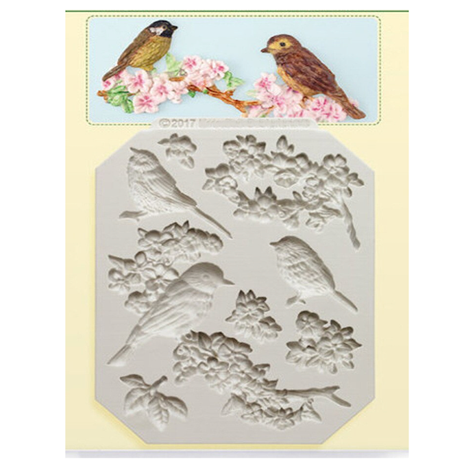 Moule de modelage Oiseaux et fleurs