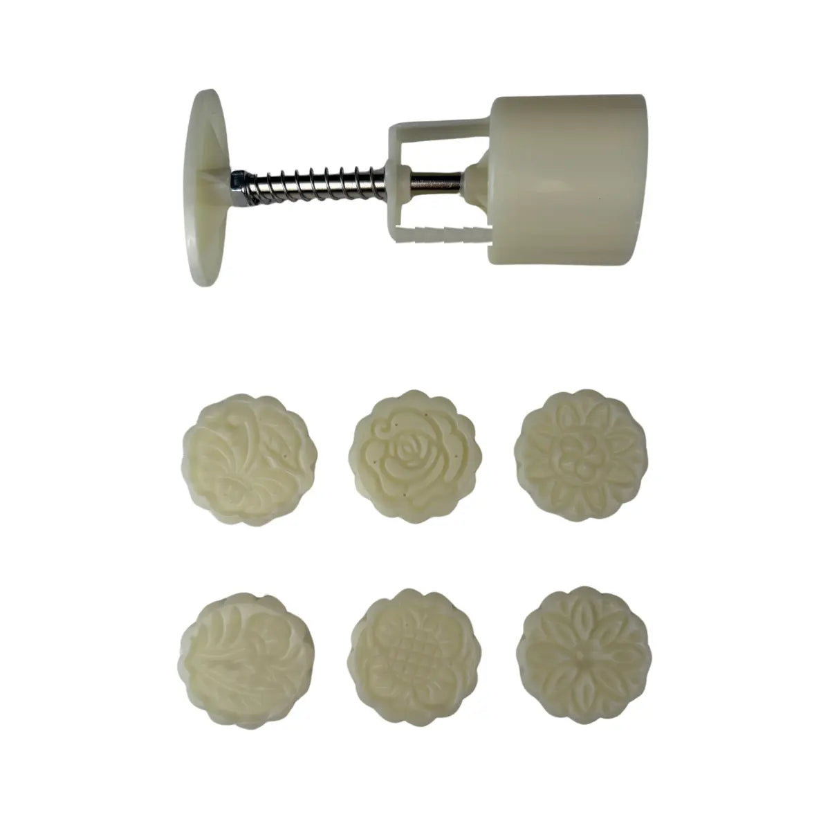 Moule à piston mooncake ou makrout rond 6 motifs