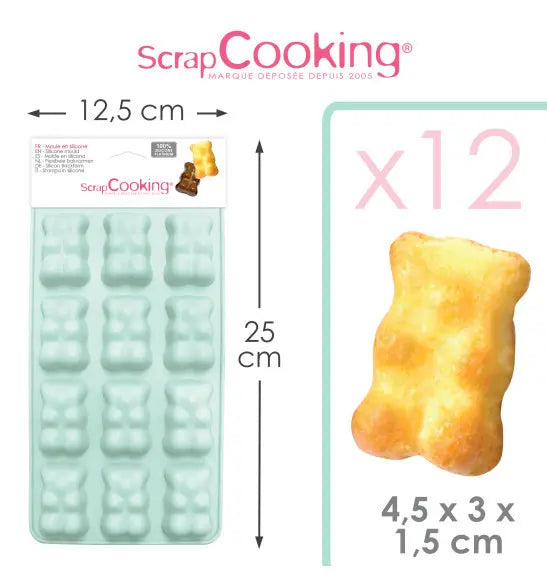 Moule silicone 12 oursons ScrapCooking