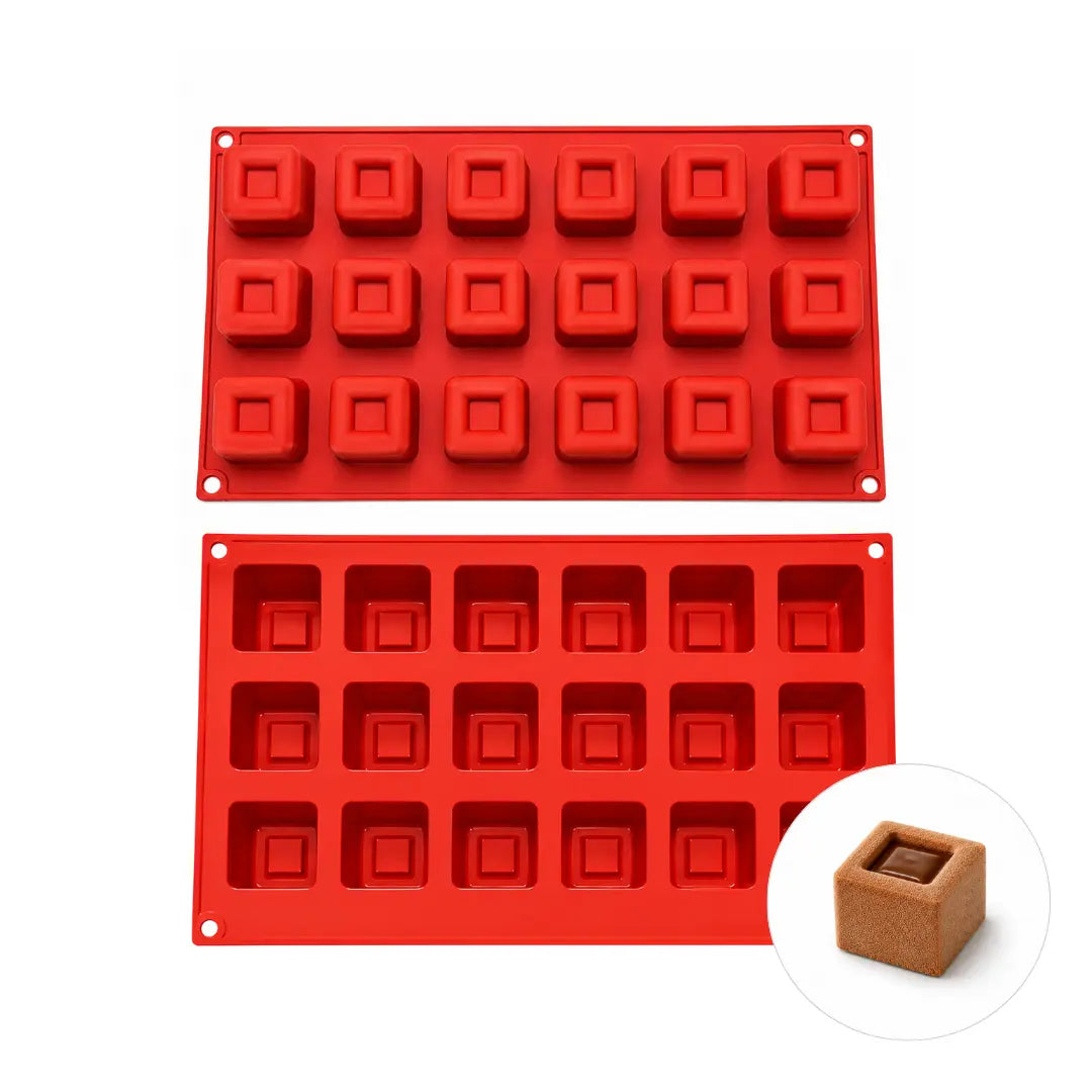 Moule silicone 18 savarins carrés