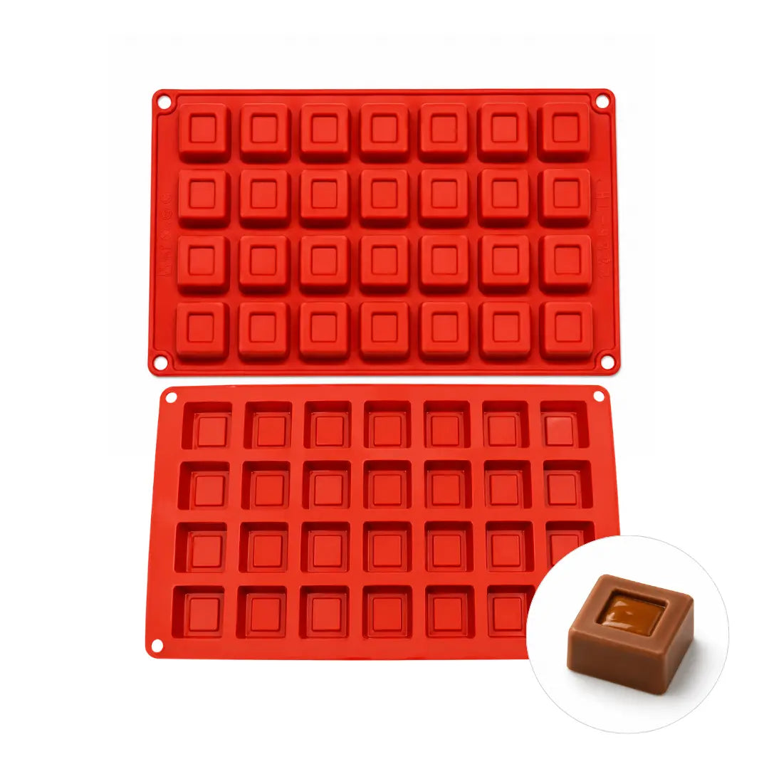 Moule silicone 28 mini savarins carrés