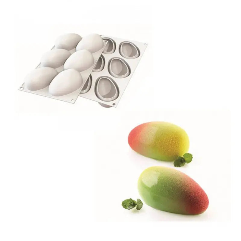 Moule silicone trompe-l'œil 6 mangues Silikomart