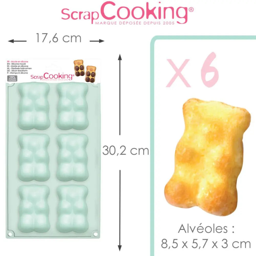 Moule silicone 6 oursons ScrapCooking