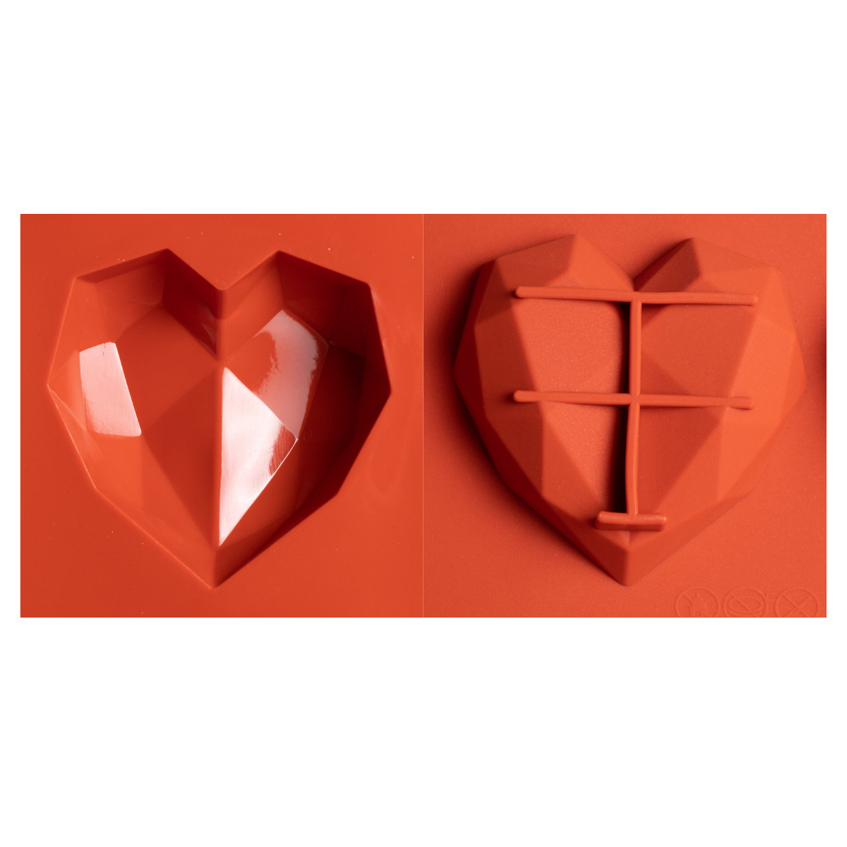 Moule silicone 12 cœurs diamant