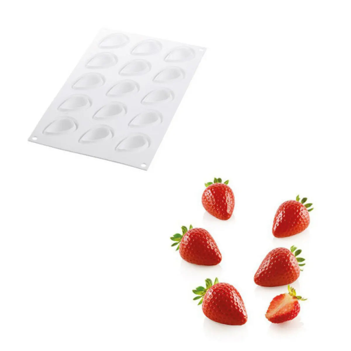Moule silicone 15 mini fraises Silikomart