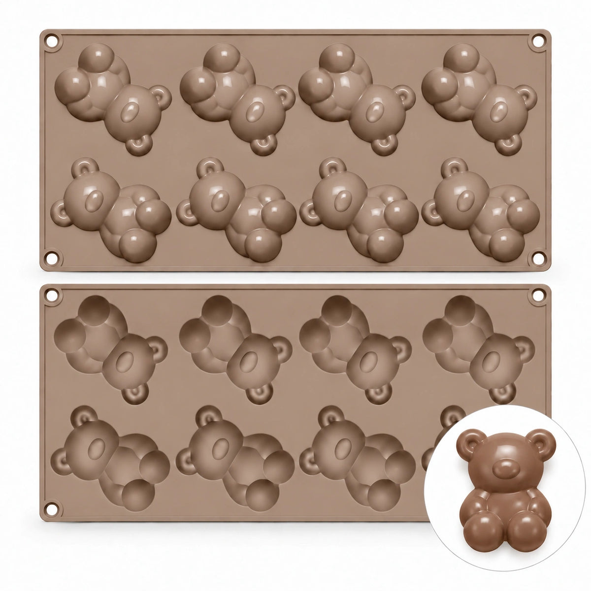 Moule silicone 8 oursons