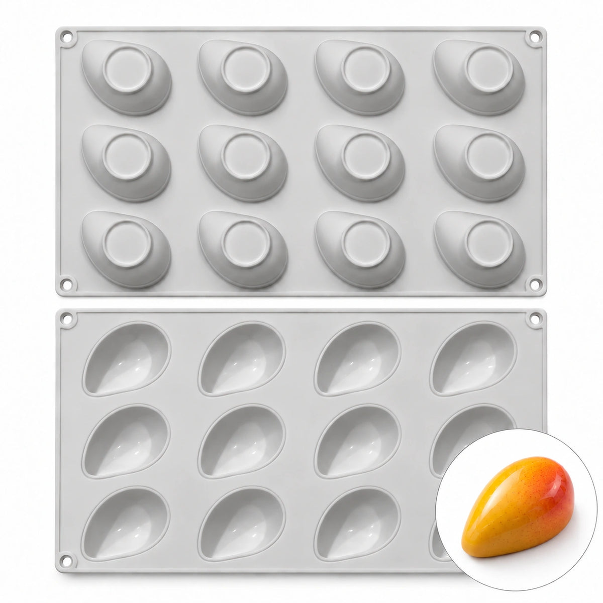 Moule silicone trompe-l'œil mangue 12 empreintes