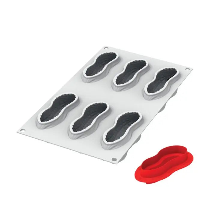 Moule silicone 6 cacahuètes trompe-l'œil Silikomart