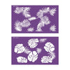 Lot de 2 pochoirs Mesh Stencil feuilles tropicales