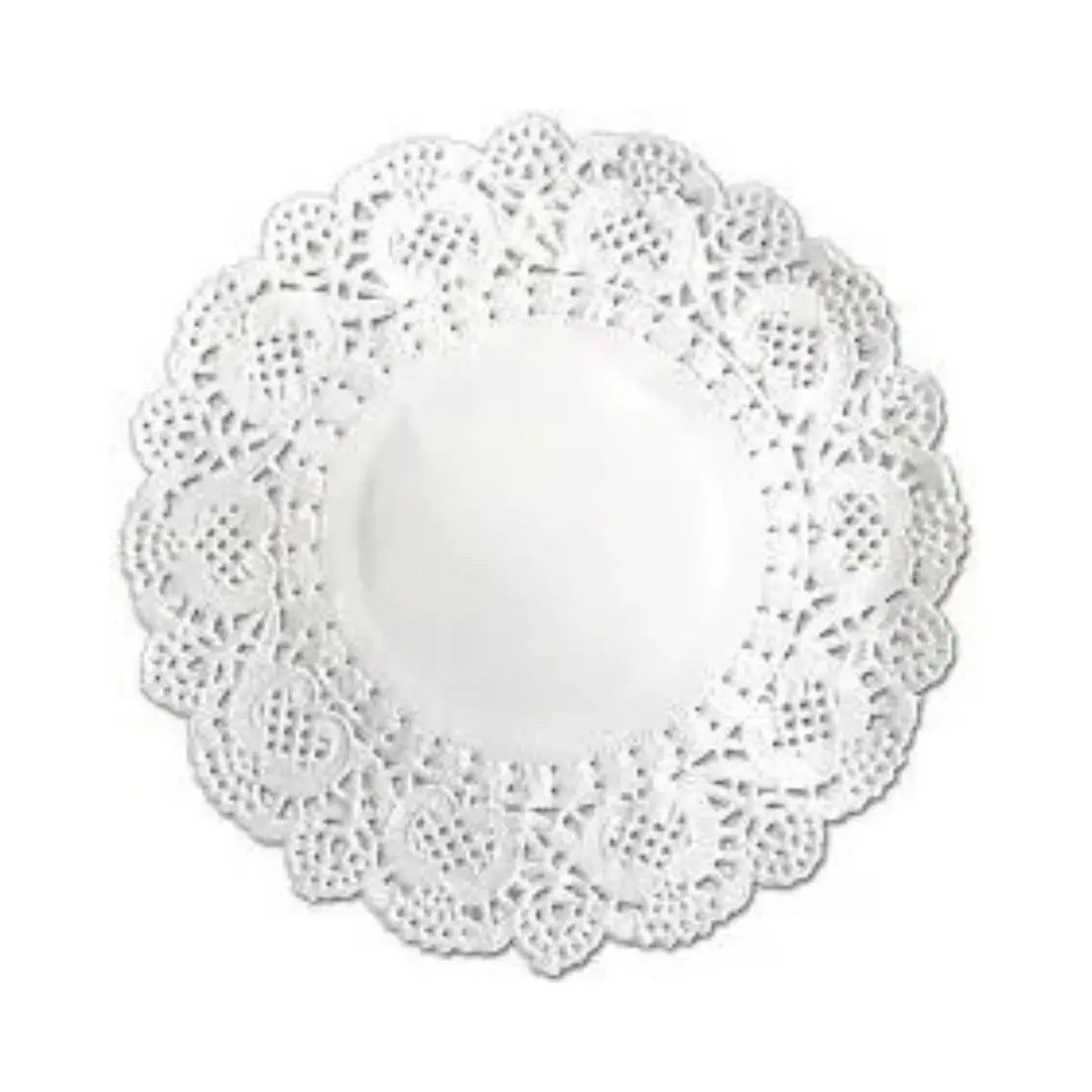Napperons dentelle ronds en papier blanc lot de 12