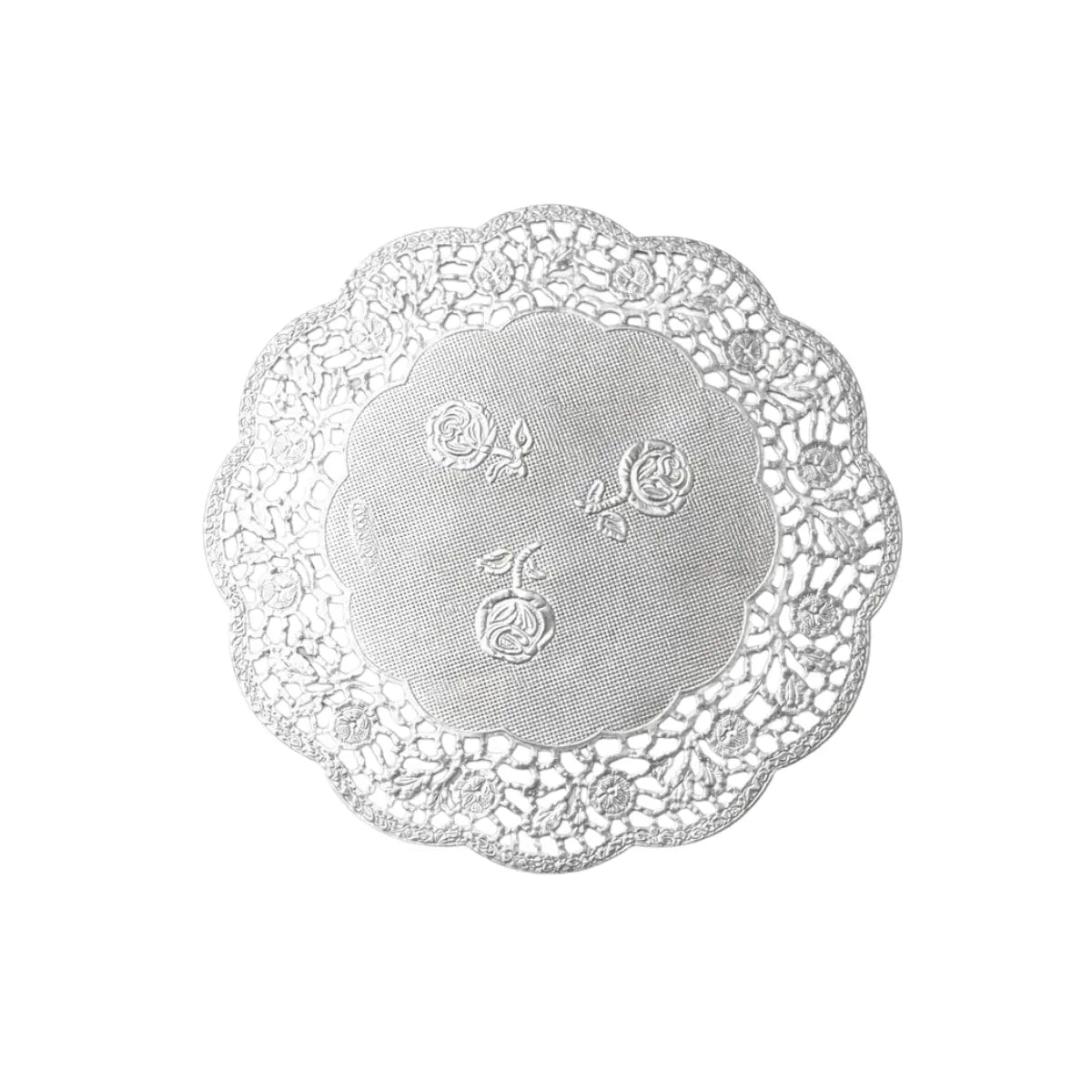 Napperons dentelle traditionnels « Yemma » argent lot de 50