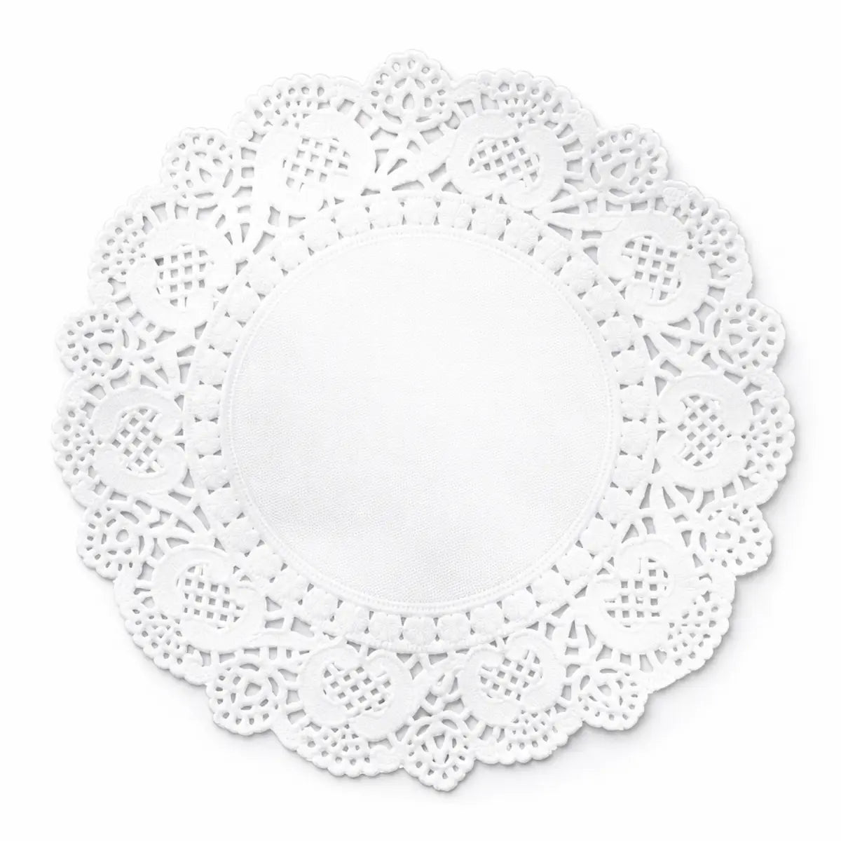 Napperons dentelle ronds en papier blanc lot de 12