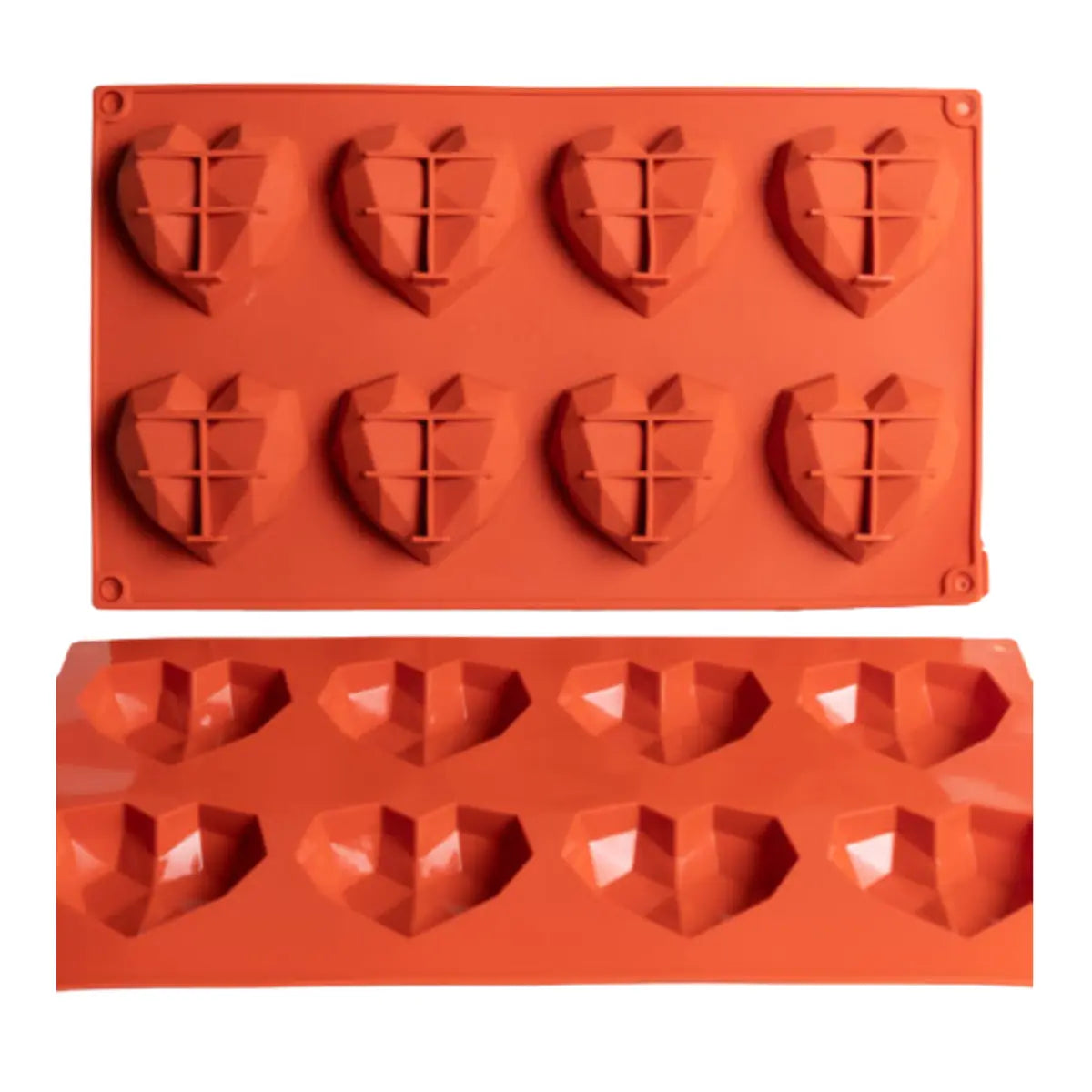 Moule silicone 8 cœurs diamant