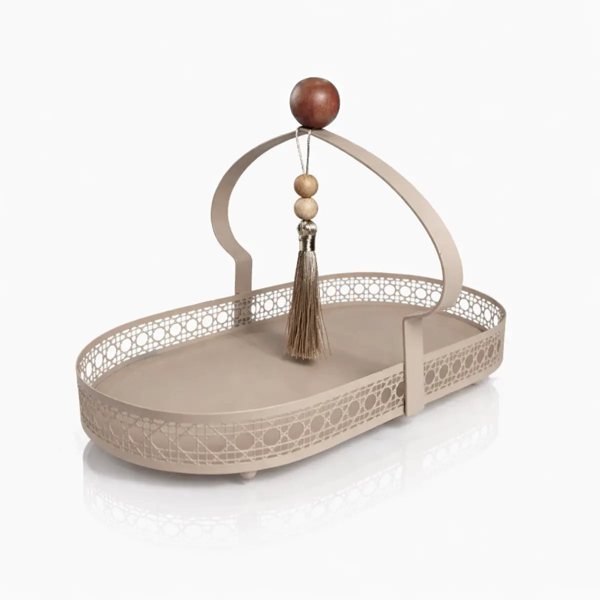 Plateaux ovales greige collection Diyafa lot de 2