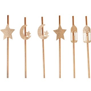 Pailles orientales rose gold x6