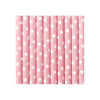 Pailles en Papier Rose à Pois blanc