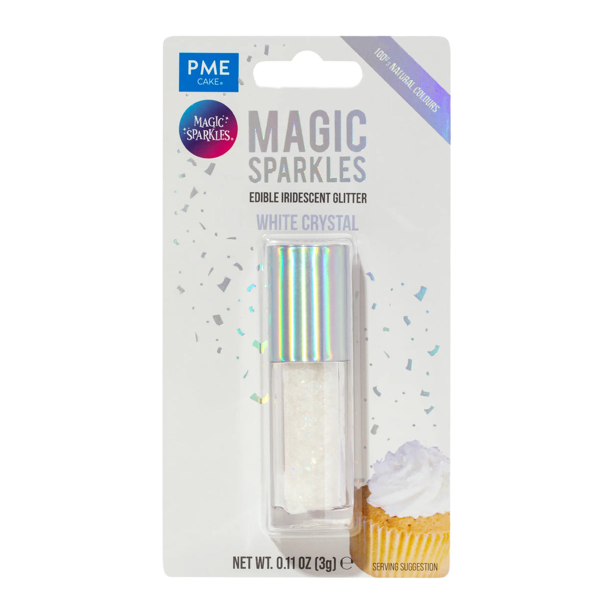 Paillettes en flocons irisées blanc PME