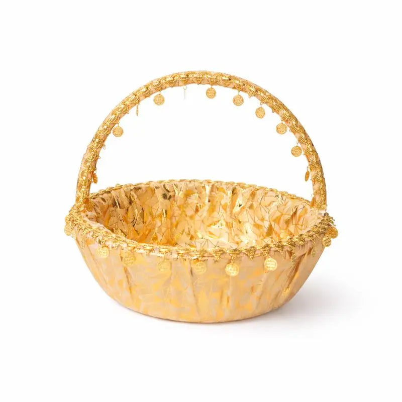 Panier décoratif doré pour mariage et henné