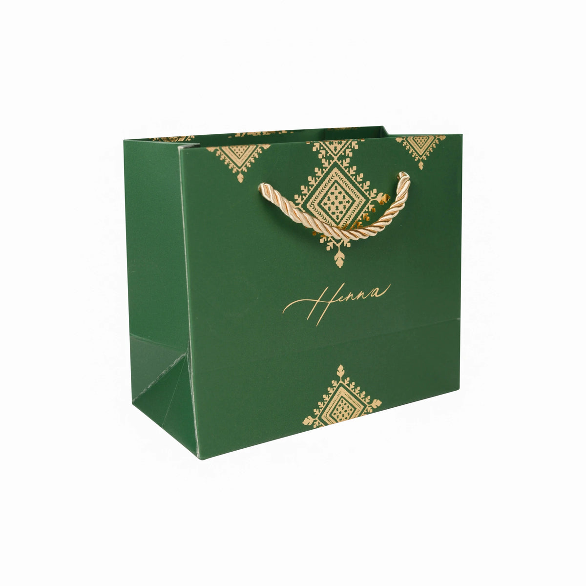 Sac cadeau Henna Vert Impérial & Doré