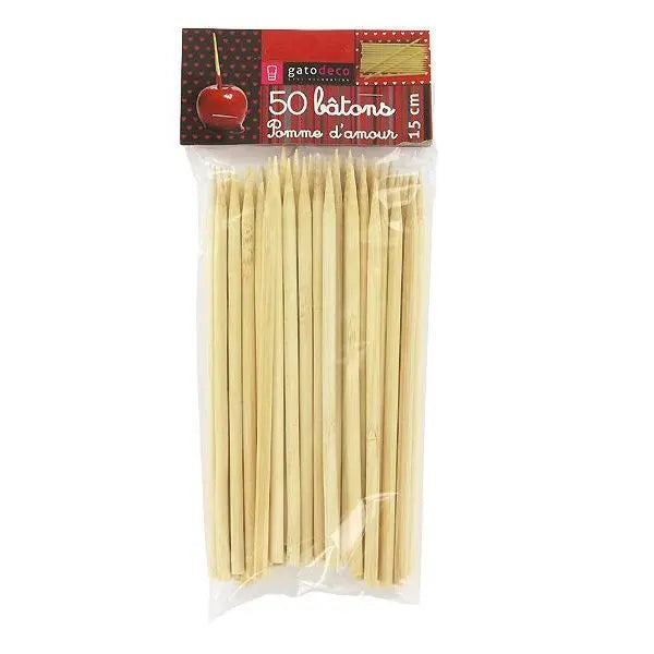 Bâtons pomme d'amour 15 cm lot de 50