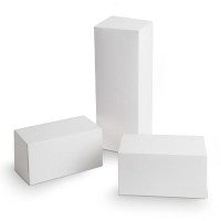 Boîte à bûche blanche largeur 11 cm hauteur 11 cm lot de 3