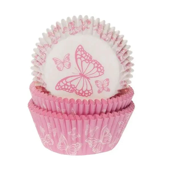 Caissettes à cupcakes papillon rose x50 House of Marie