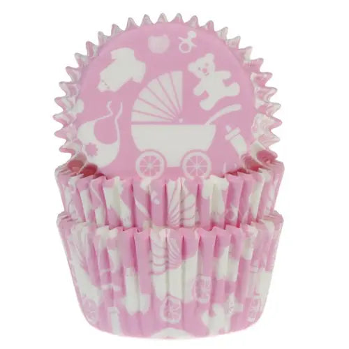 Caissettes à cupcakes rose bébé x50 House of Marie