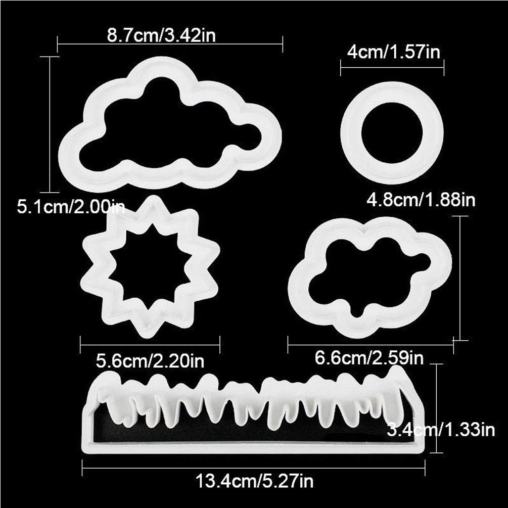 Découpoirs nuages et bordures lot de 5