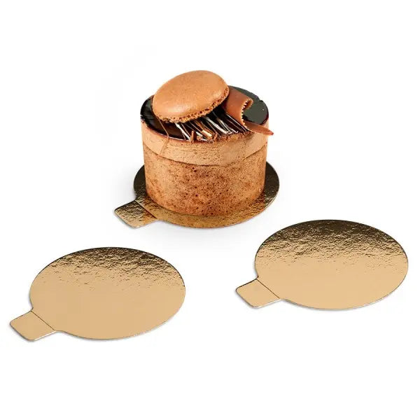 Languette semelle carton ronde or/noir x10