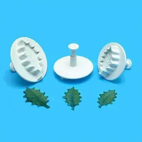Emporte-pièces à piston feuille de houx lot de 3