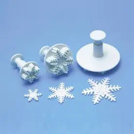 Emporte-pièces piston flocons de neige lot de 3