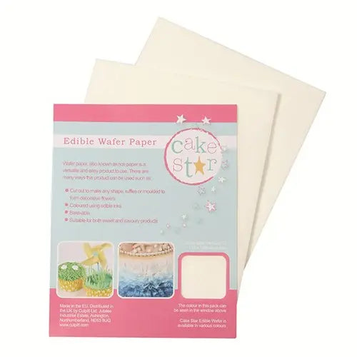 Wafer paper feuilles de riz blanches lot de 12 Cake Star
