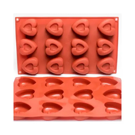 Moule silicone 12 savarins cœurs