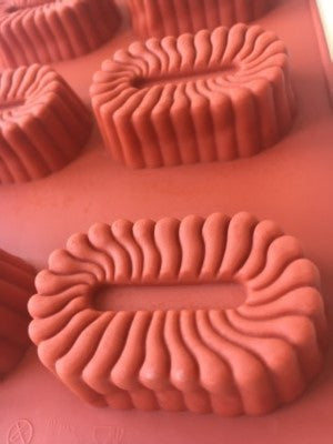 Moule silicone ovale à stries