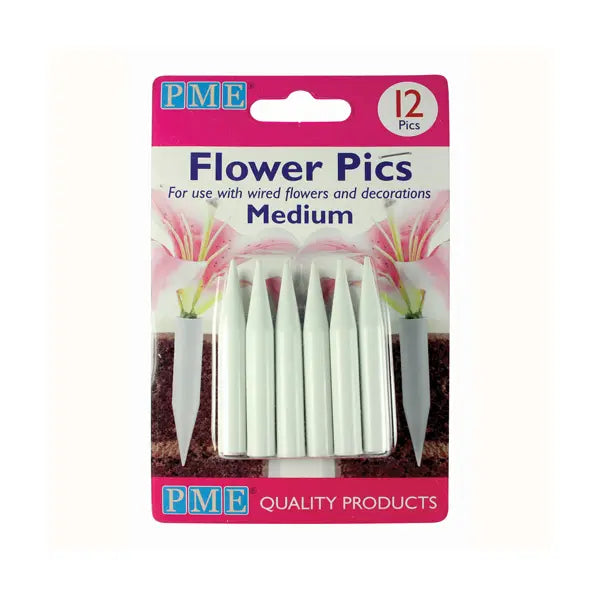 Pics à fleurs taille moyenne lot de 12 PME