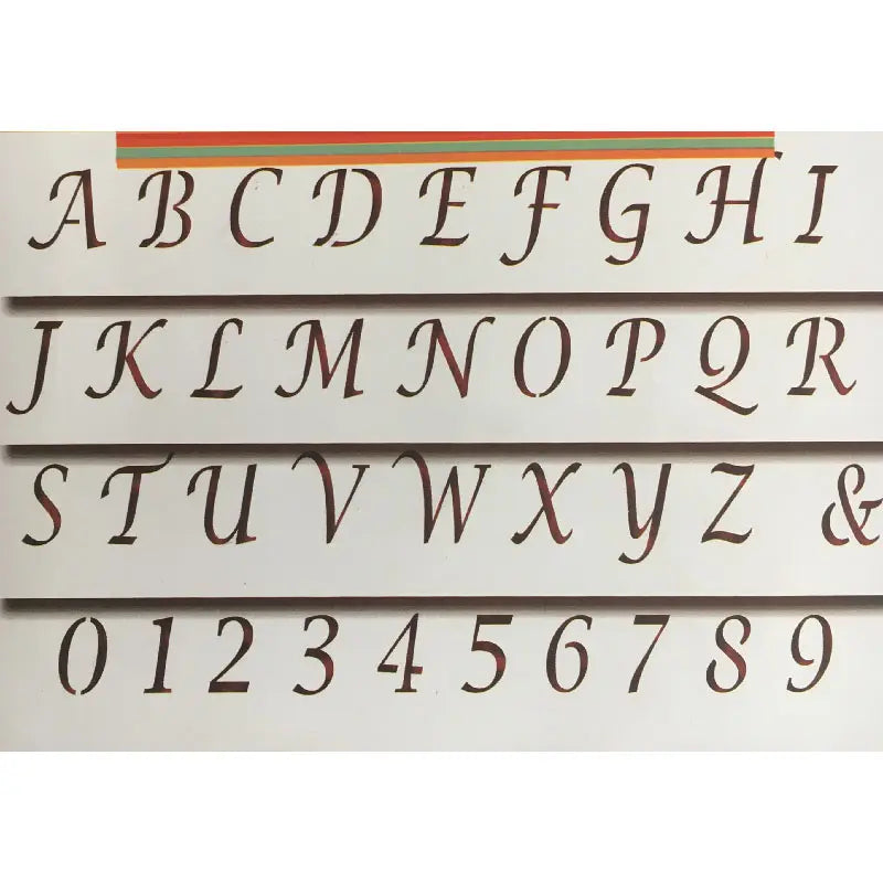Pochoir stencil alphabet et chiffres
