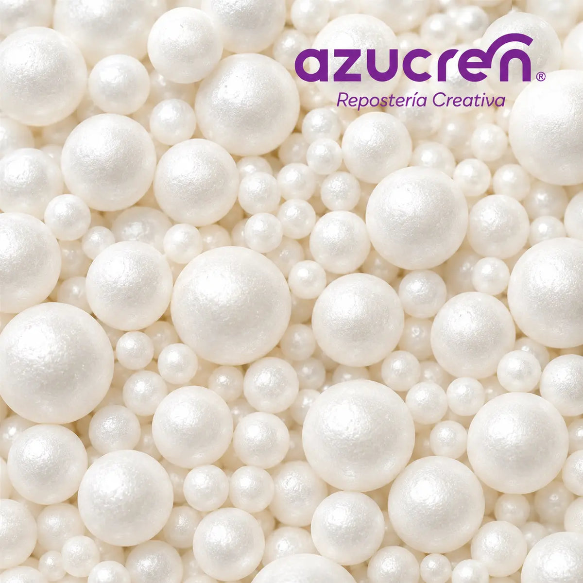 Perles nacrées blanches 4 mm et 7 mm 90 g Azucren