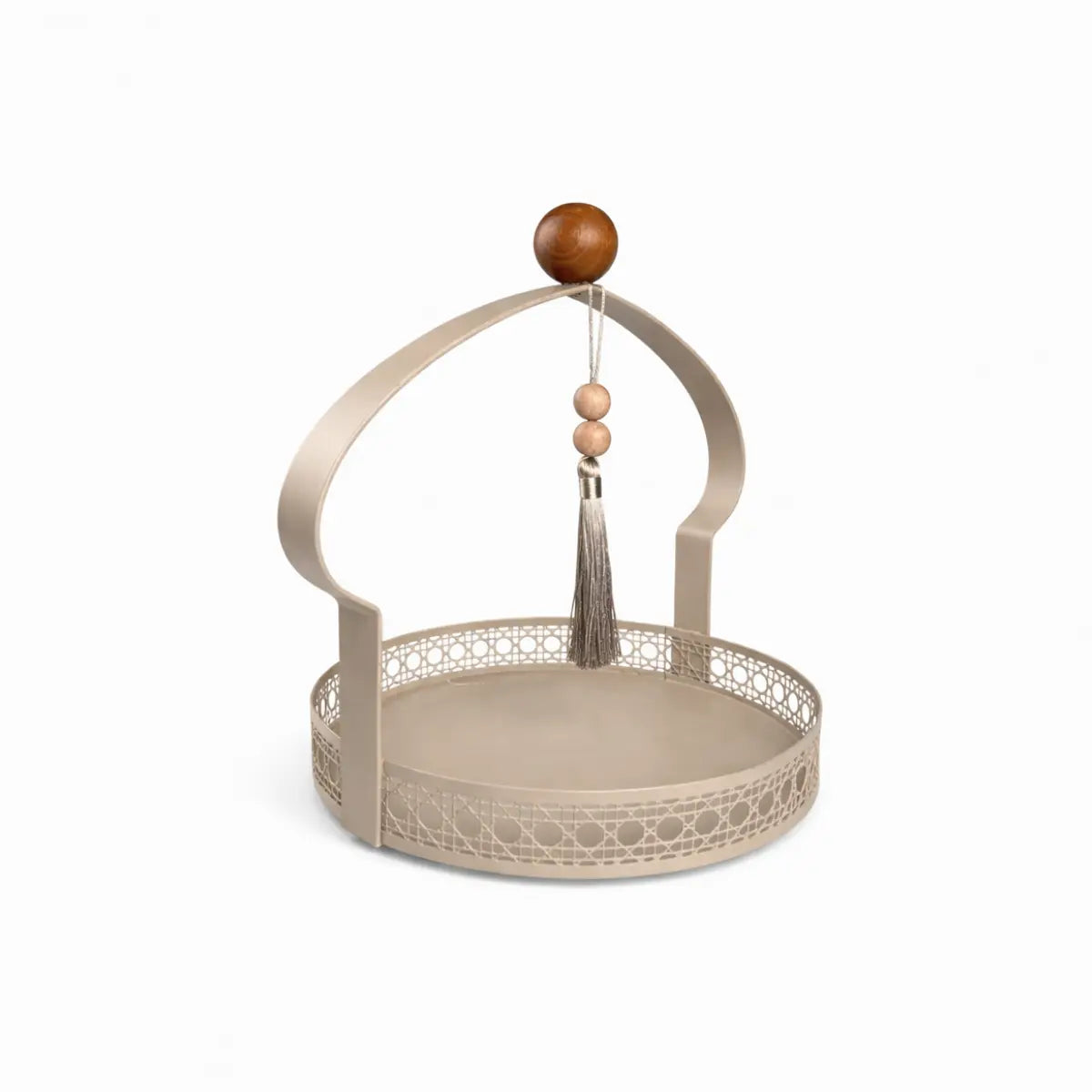 Plateaux ronds greige collection Diyafa lot de 2