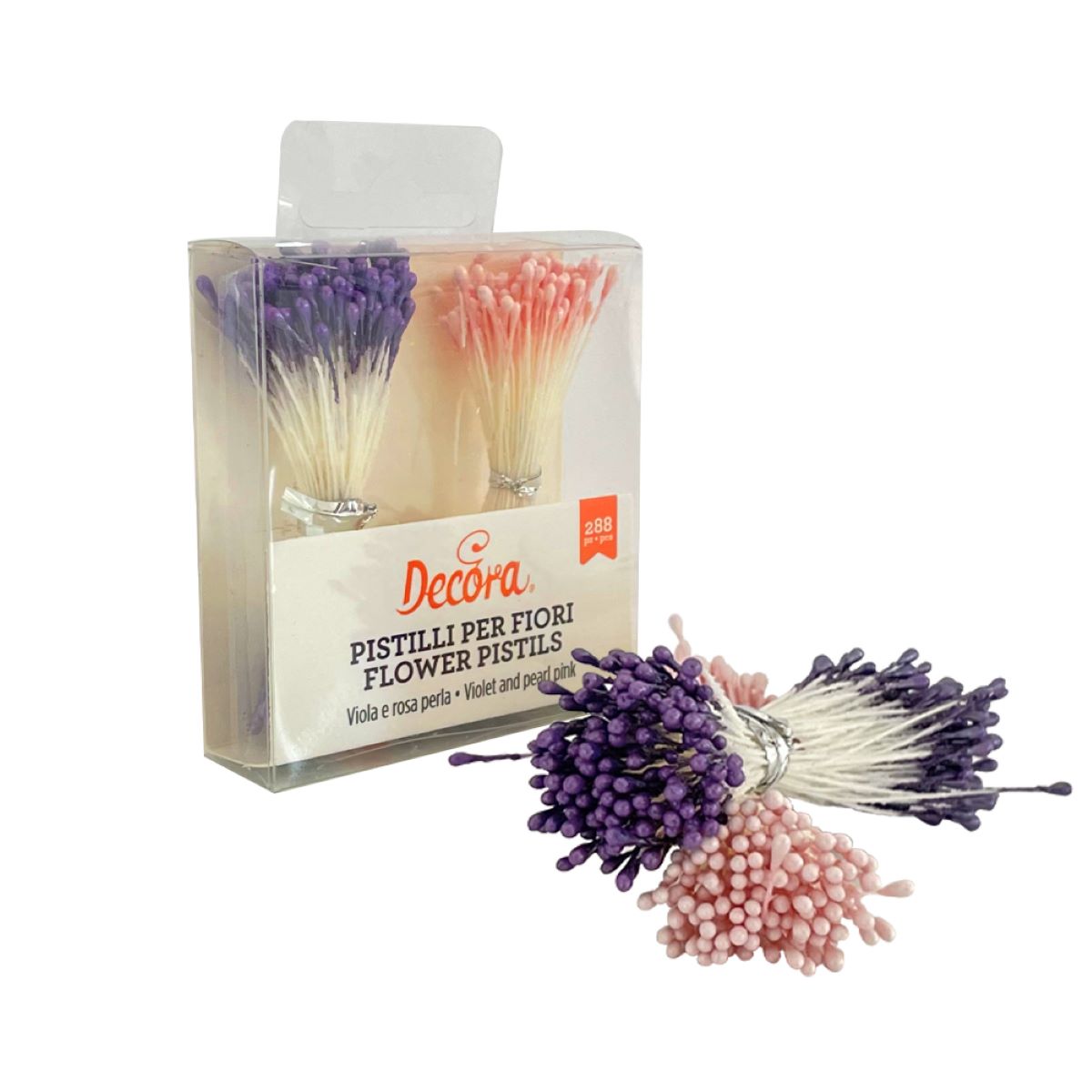 Pistils pour fleurs violet et rose perlé x288 Decora