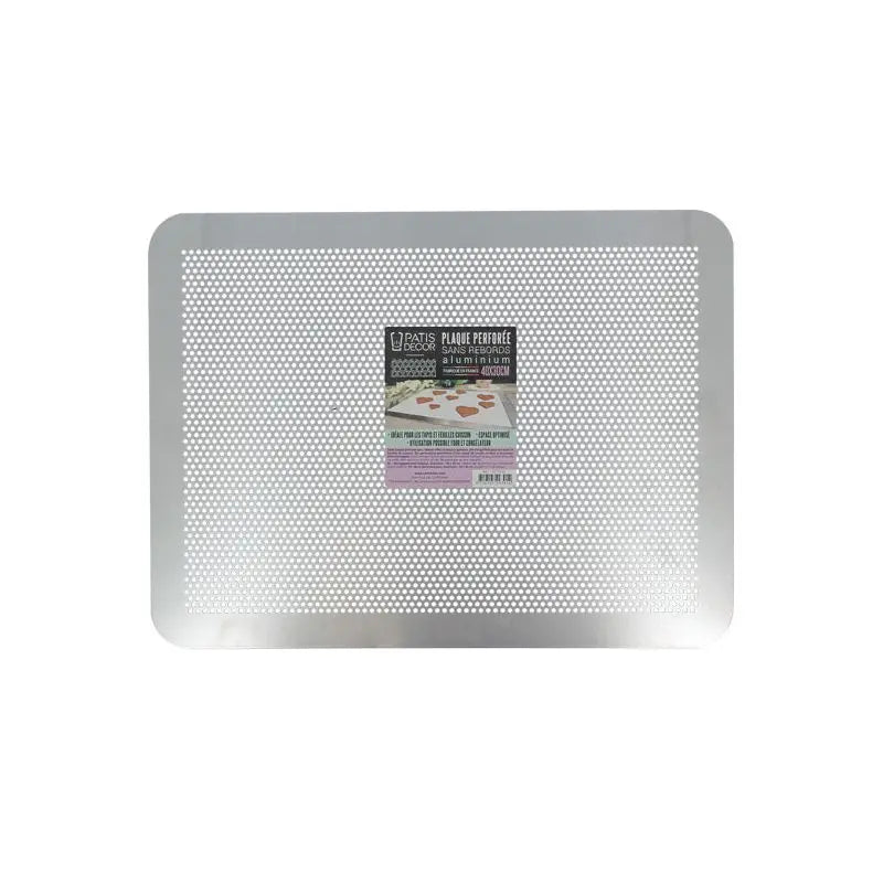Plaque alu perforée plate sans rebords 40 x 30 cm Patisdecor