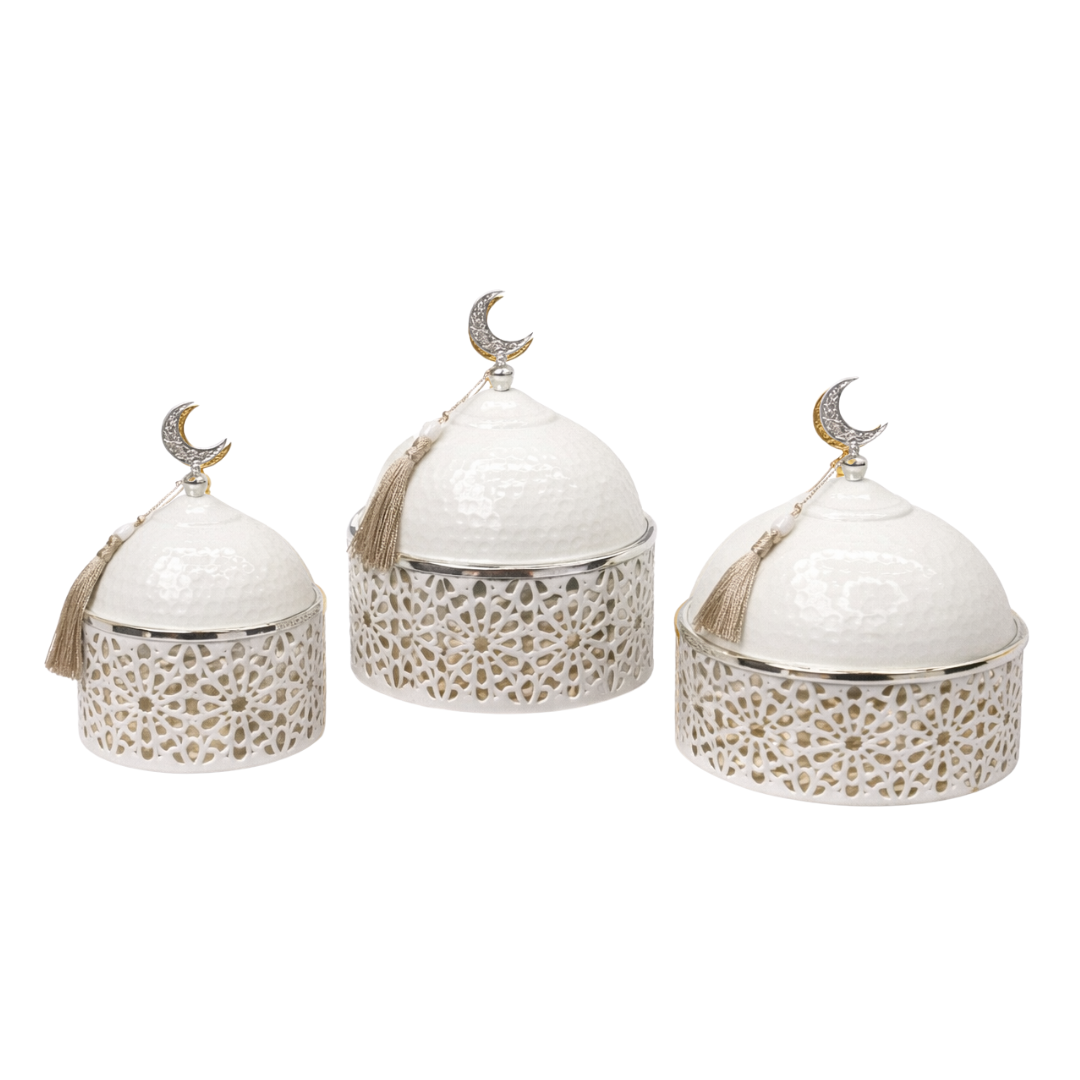 Boîtes décoratives Quba argent x3