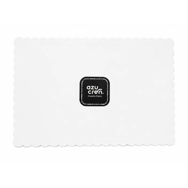 Semelle à gâteau festonnée rectangulaire extra forte blanche